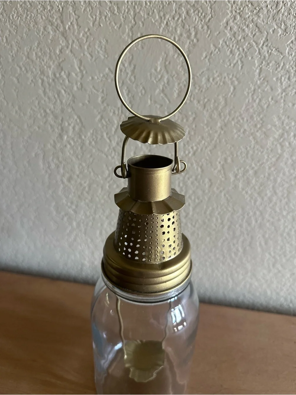🕯️ Magnolia Gold/Brass Glass Jar Tea Light Lantern - Decorative Home Accent